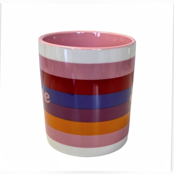 NWT “Love” Multi-Color Rainbow Striped Mug LGBTQ Pride - Picture 4 of 10